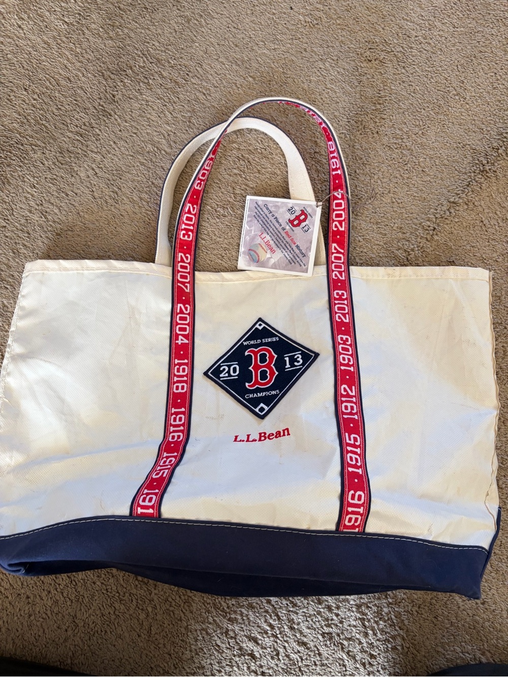 NWT LL Bean Boston Red Sox Fenway Park Tarp Tote